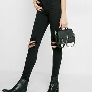 Express distressed high rise legging jeans